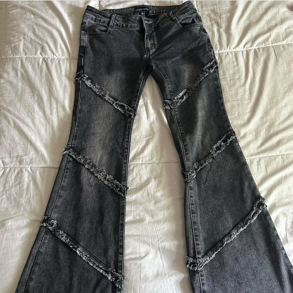 Current Mood Women's Distressed Flare Jeans